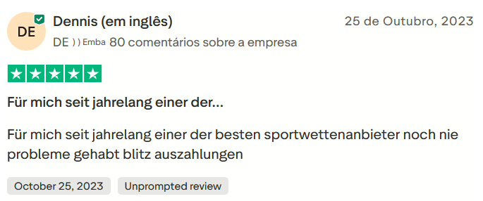 Avaliação do usuário sobre o Betino